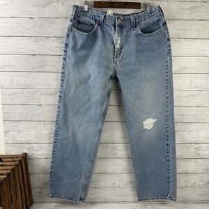 Carhartt Relaxed Fit Mens Measures 36x30‎ Jeans Workwear Work Distressed Blue